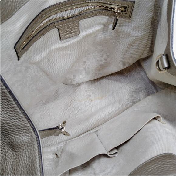 Gucci Bronze Soho Shoulder Bag in Pebbled Leather - Picture 8 of 9